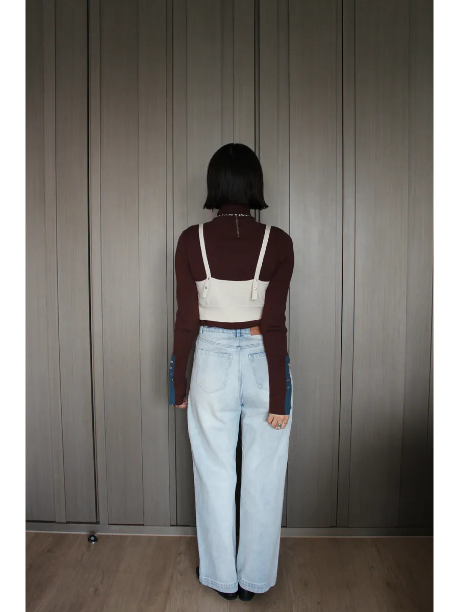 🇯🇵立體波浪感針織背心/米