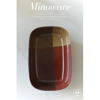 🇯🇵美濃燒釉料排列方形盤/三色