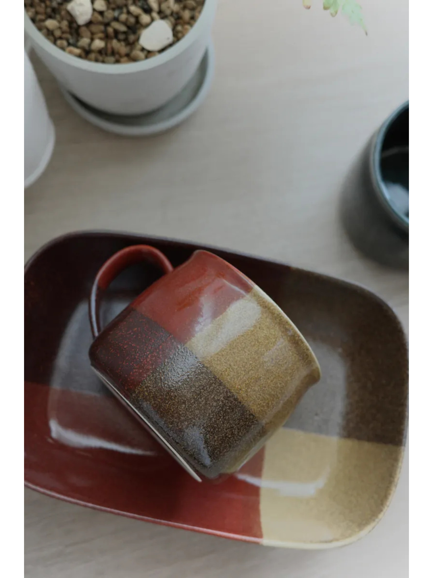 🇯🇵美濃燒釉料排列馬克杯/兩色