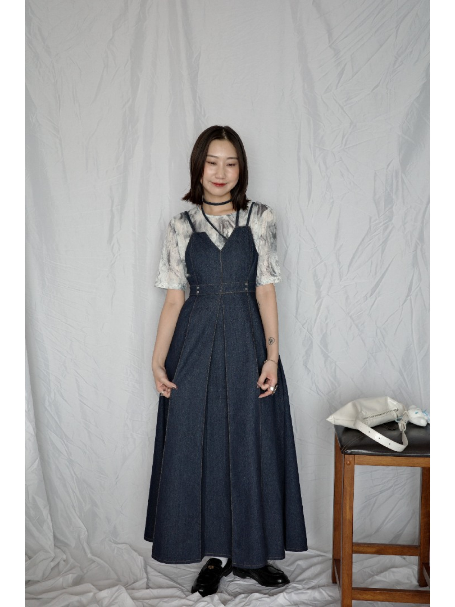 🇯🇵超舒適の渲染印花透透上衣/灰