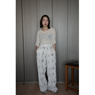 🇯🇵立體紋理植物印花長褲/M