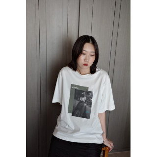 🇯🇵落肩相片印花短T/白