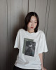 🇯🇵落肩相片印花短T/白