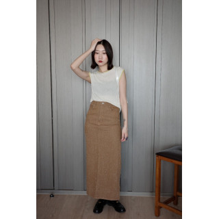 🇯🇵復古感絨毛直筒半身裙/深棕S