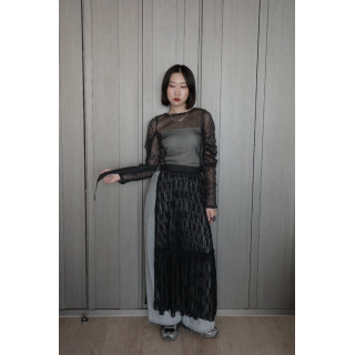 🇯🇵蕾絲透膚半身裙外罩/黑