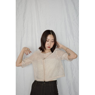 🇯🇵質感刺繡鉤式上衣/象牙白