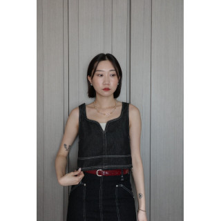 🇯🇵設計感丹寧馬甲背心/灰