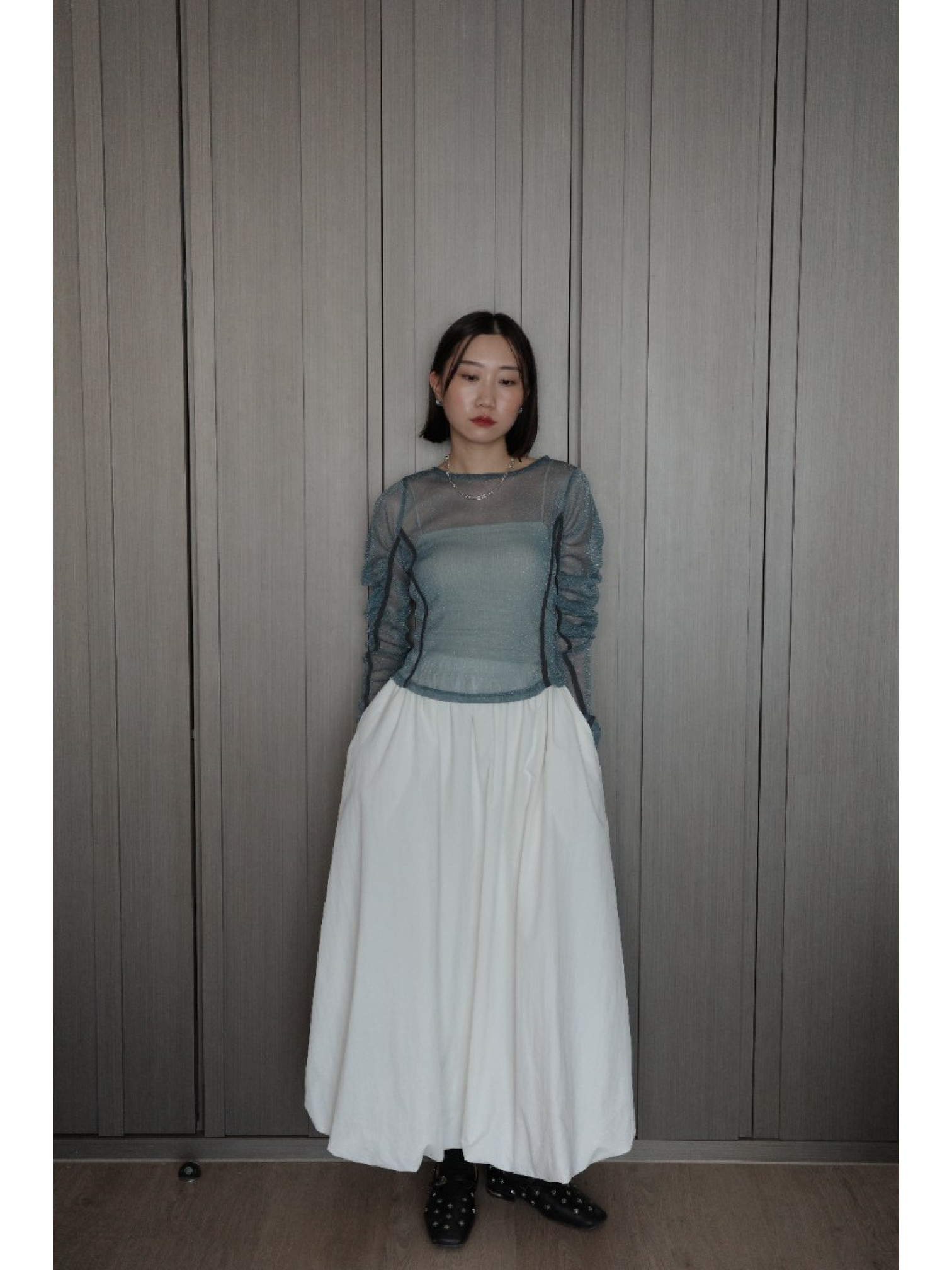 🇯🇵舒適尼龍氣球半身裙/黑