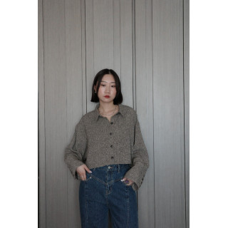 🇯🇵夏季斜紋寬袖口短版襯衫/棕