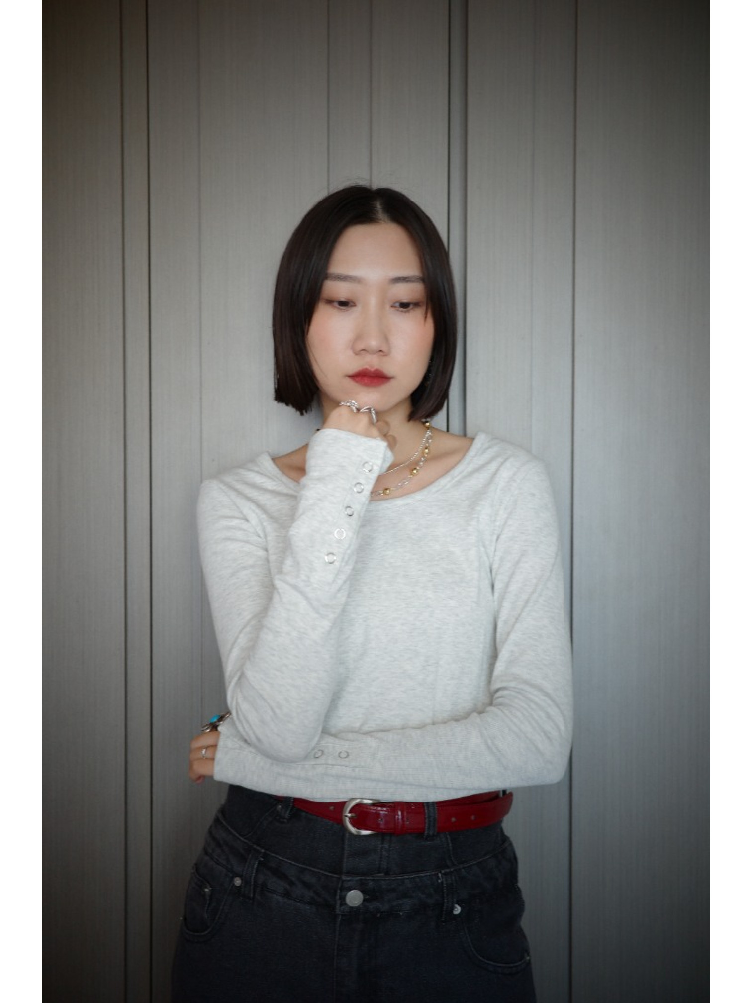 🇯🇵銀扣羅紋上衣/三色