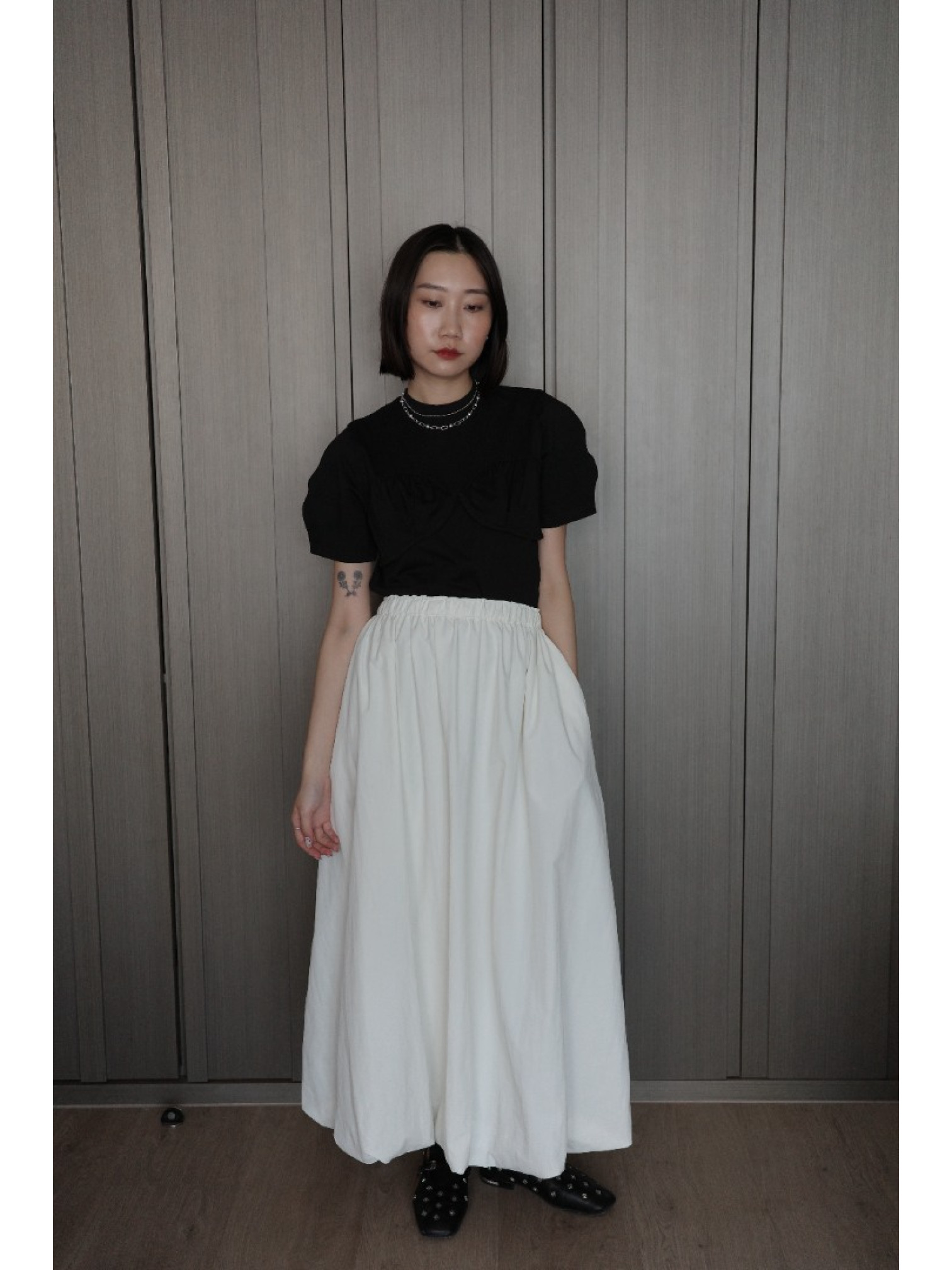 🇯🇵胸前造型公主袖純棉上衣/三色