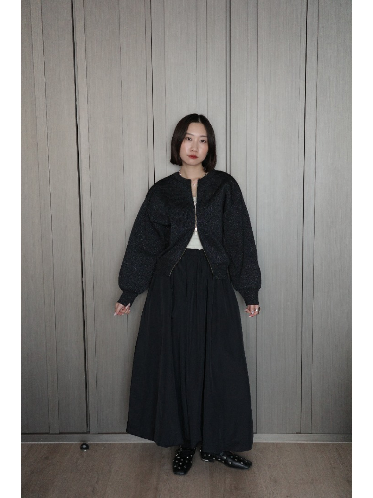 🇯🇵簡約閃粉雙拉鍊上衣/三色