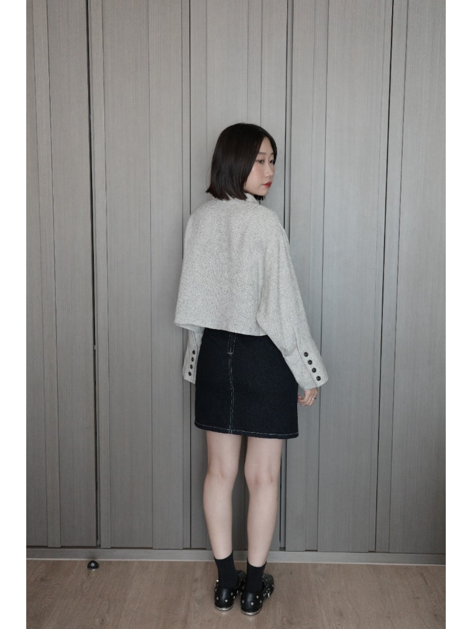 🇯🇵夏季斜紋寬袖口短版襯衫/棕