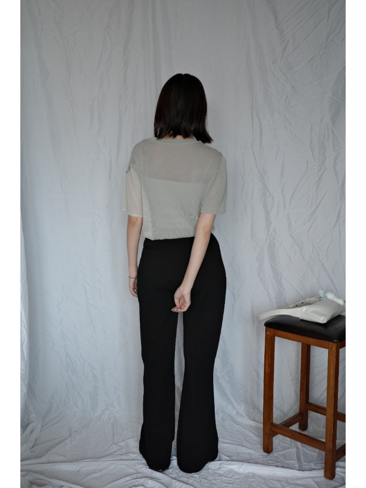 🇯🇵長腿必備の側開衩喇叭褲/L