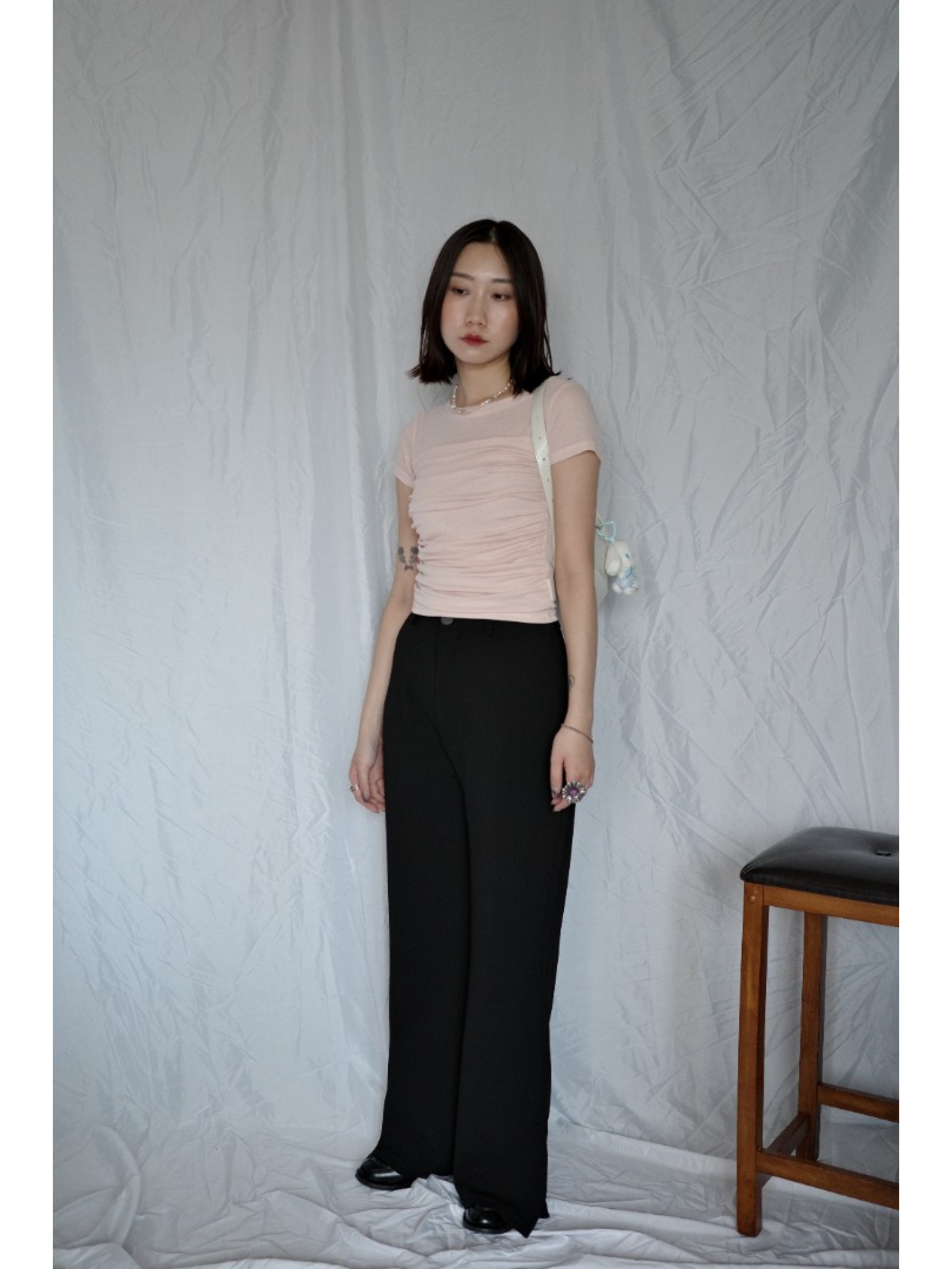 🇯🇵長腿必備の側開衩喇叭褲/L