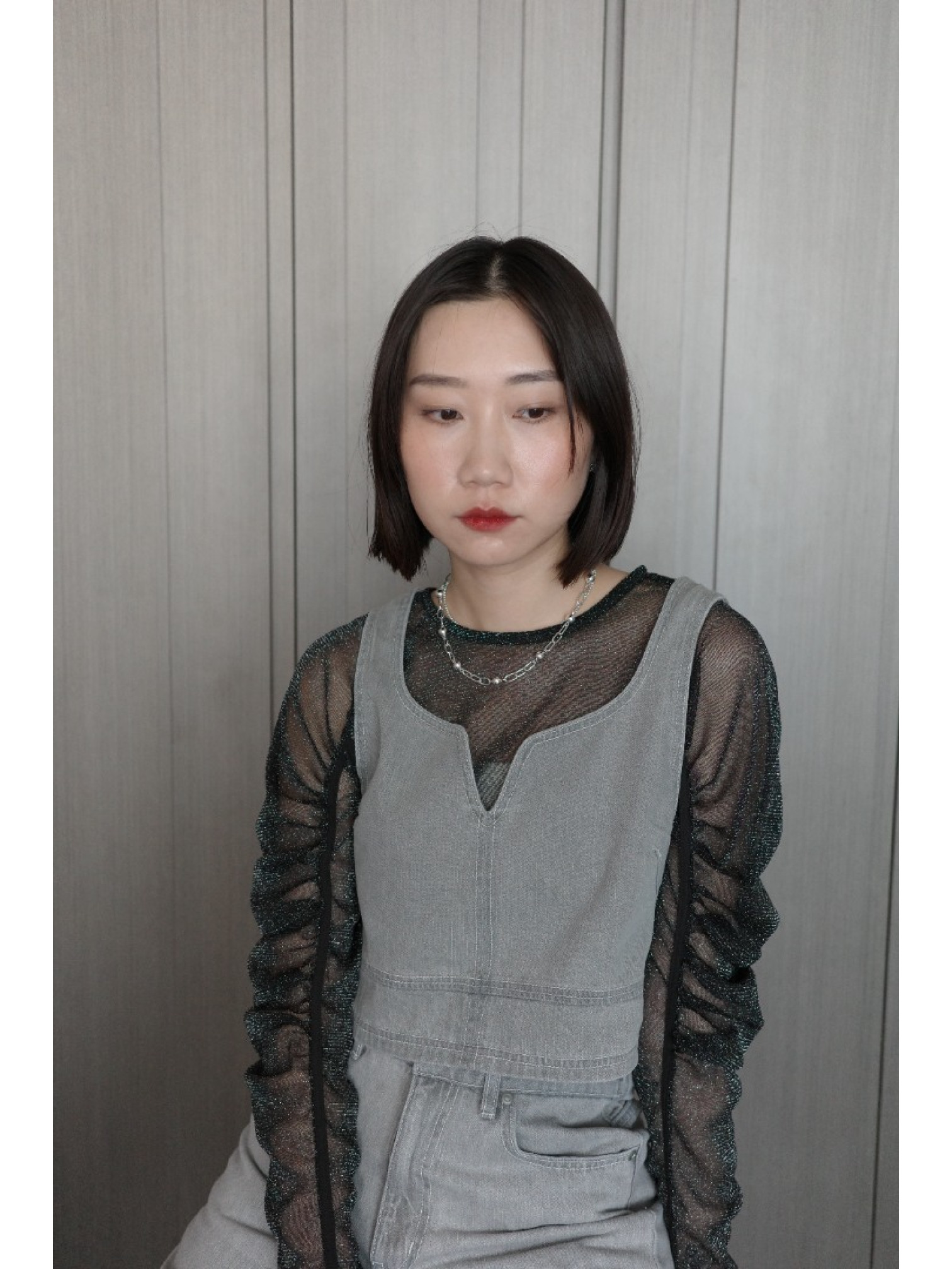 🇯🇵設計感丹寧馬甲背心/灰