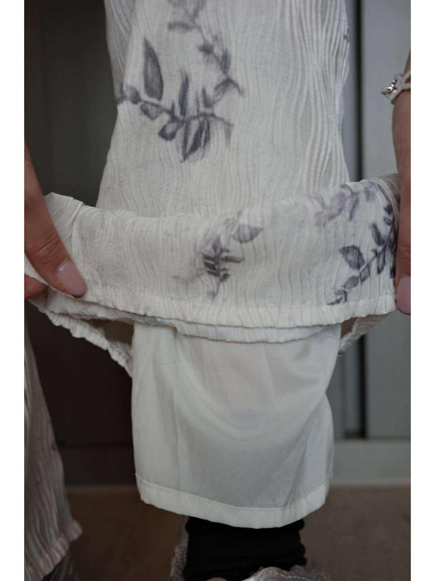 🇯🇵立體紋理植物印花長褲/M