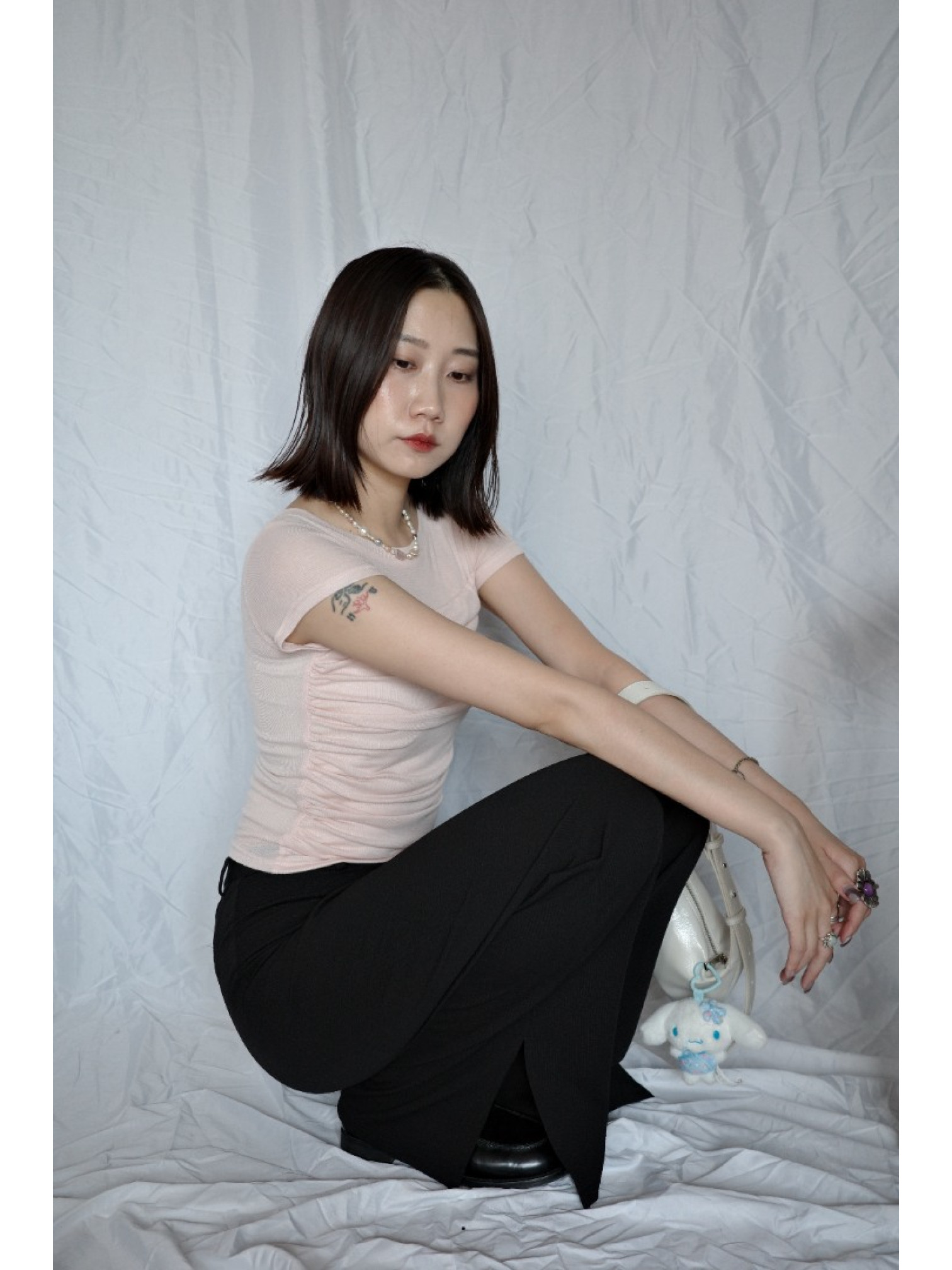 🇯🇵長腿必備の側開衩喇叭褲/L