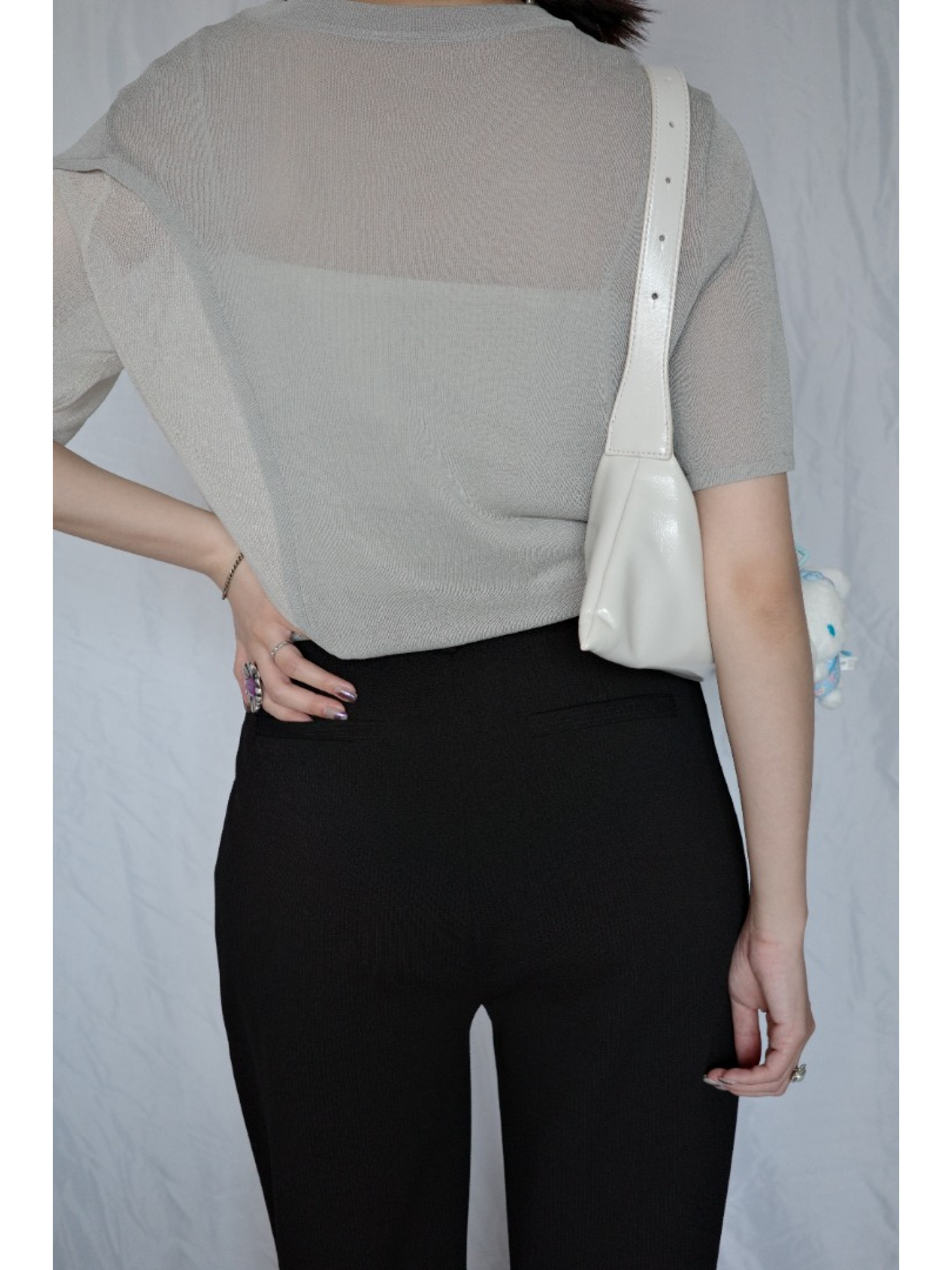 🇯🇵長腿必備の側開衩喇叭褲/L