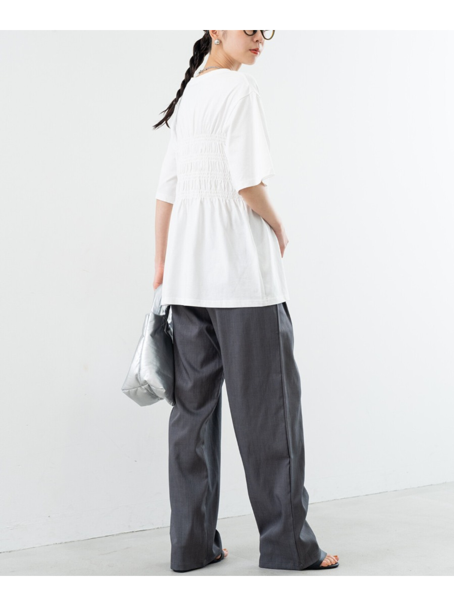 JP｜皺摺感清新印花上衣