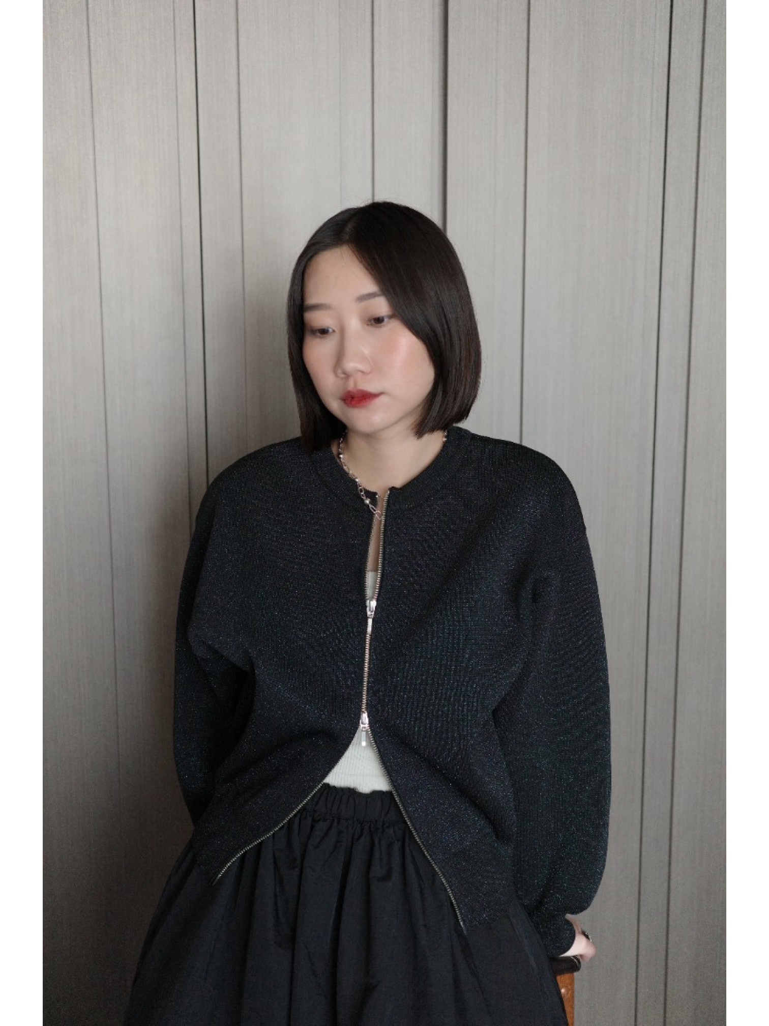 🇯🇵簡約閃粉雙拉鍊上衣/三色