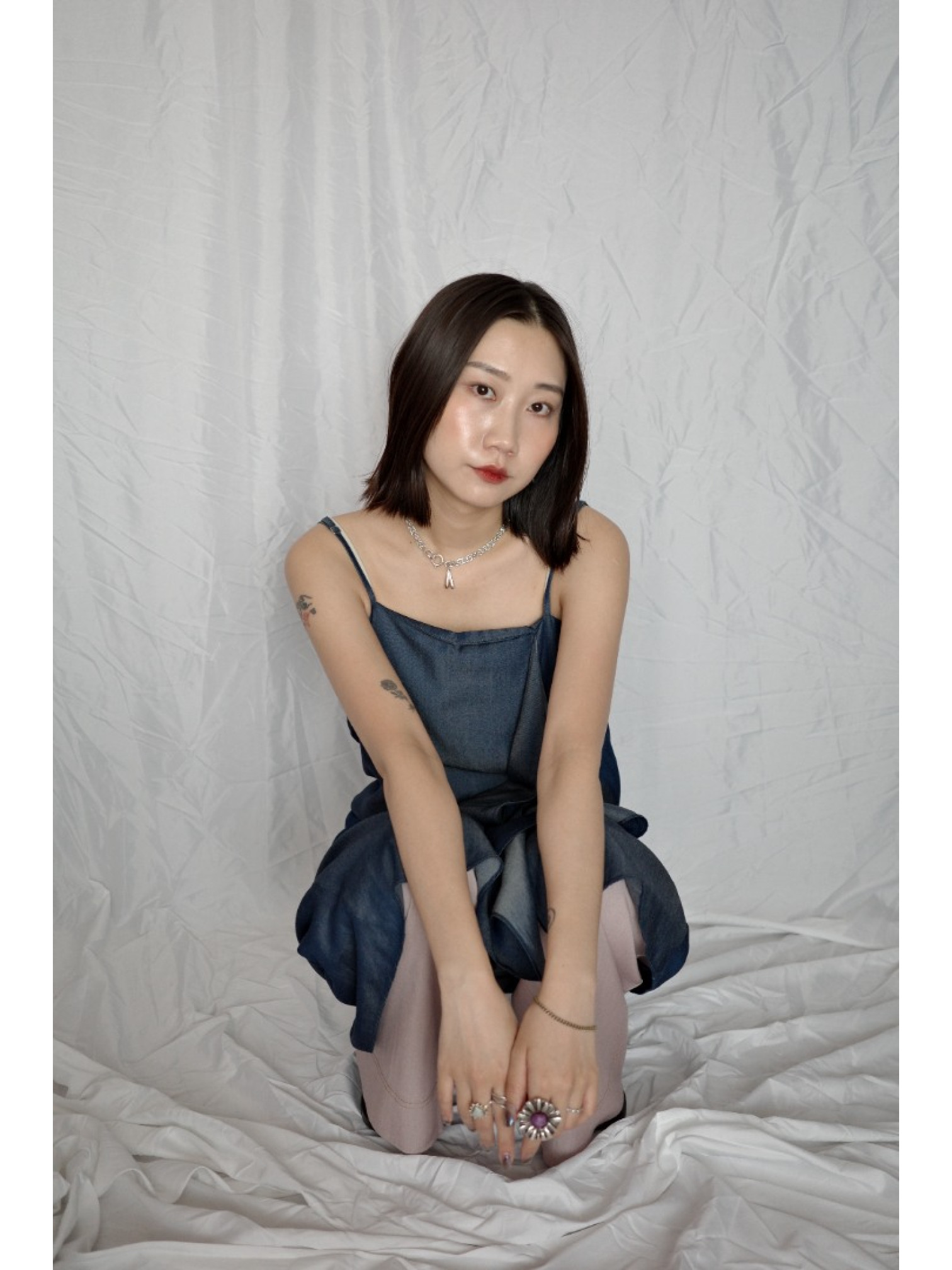 🇯🇵時髦感荷葉邊牛仔吊帶裙/S-L