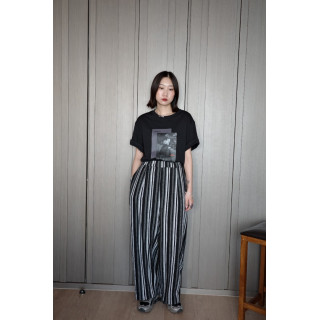 🇯🇵鬆緊條紋寬褲/M-L
