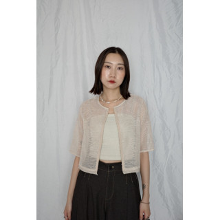 🇯🇵質感刺繡鉤式上衣/象牙白