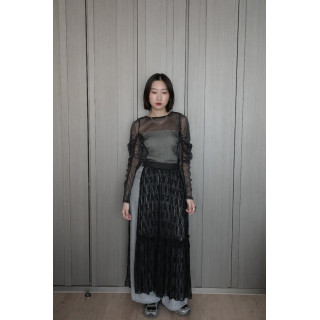 🇯🇵蕾絲透膚半身裙外罩/黑
