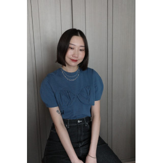 🇯🇵胸前造型公主袖純棉上衣/三色