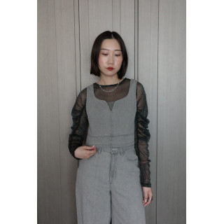🇯🇵設計感丹寧馬甲背心/灰
