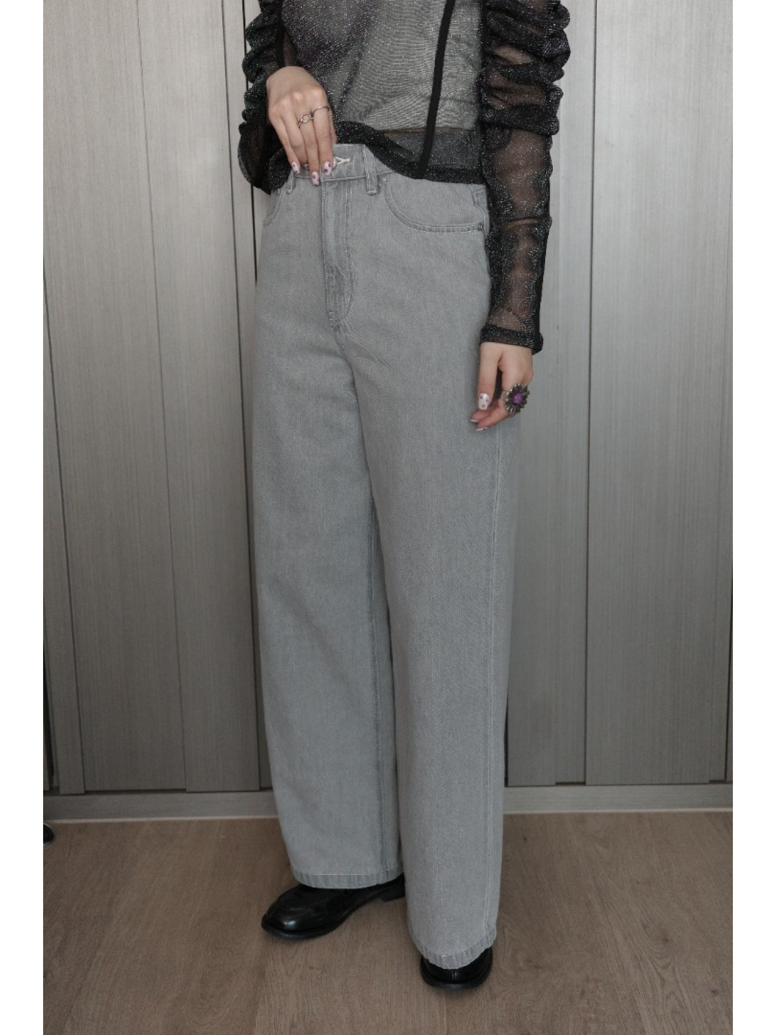 🇯🇵經典款縫線丹寧寬褲/兩色