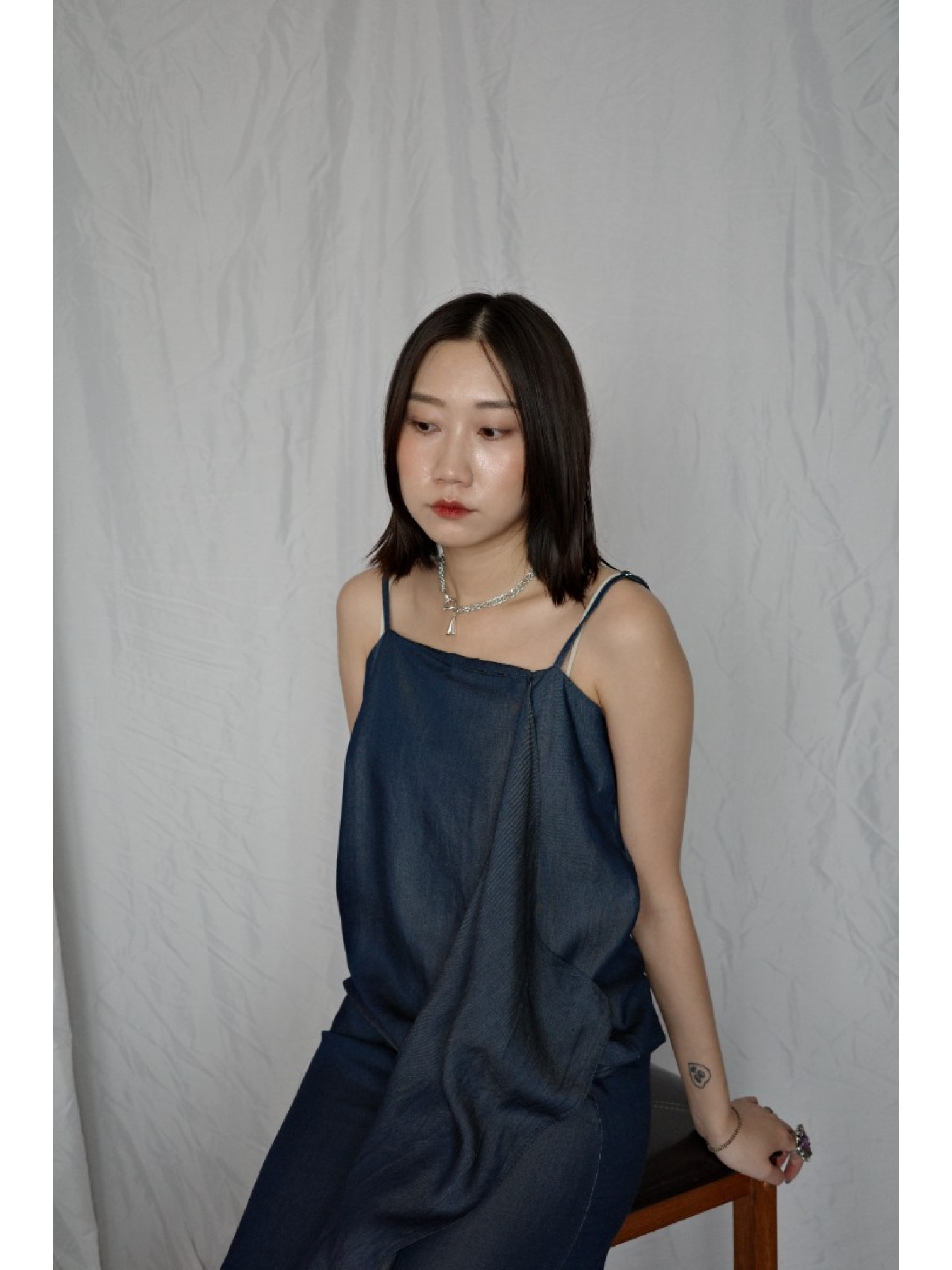 🇯🇵時髦感荷葉邊牛仔吊帶裙/S-L