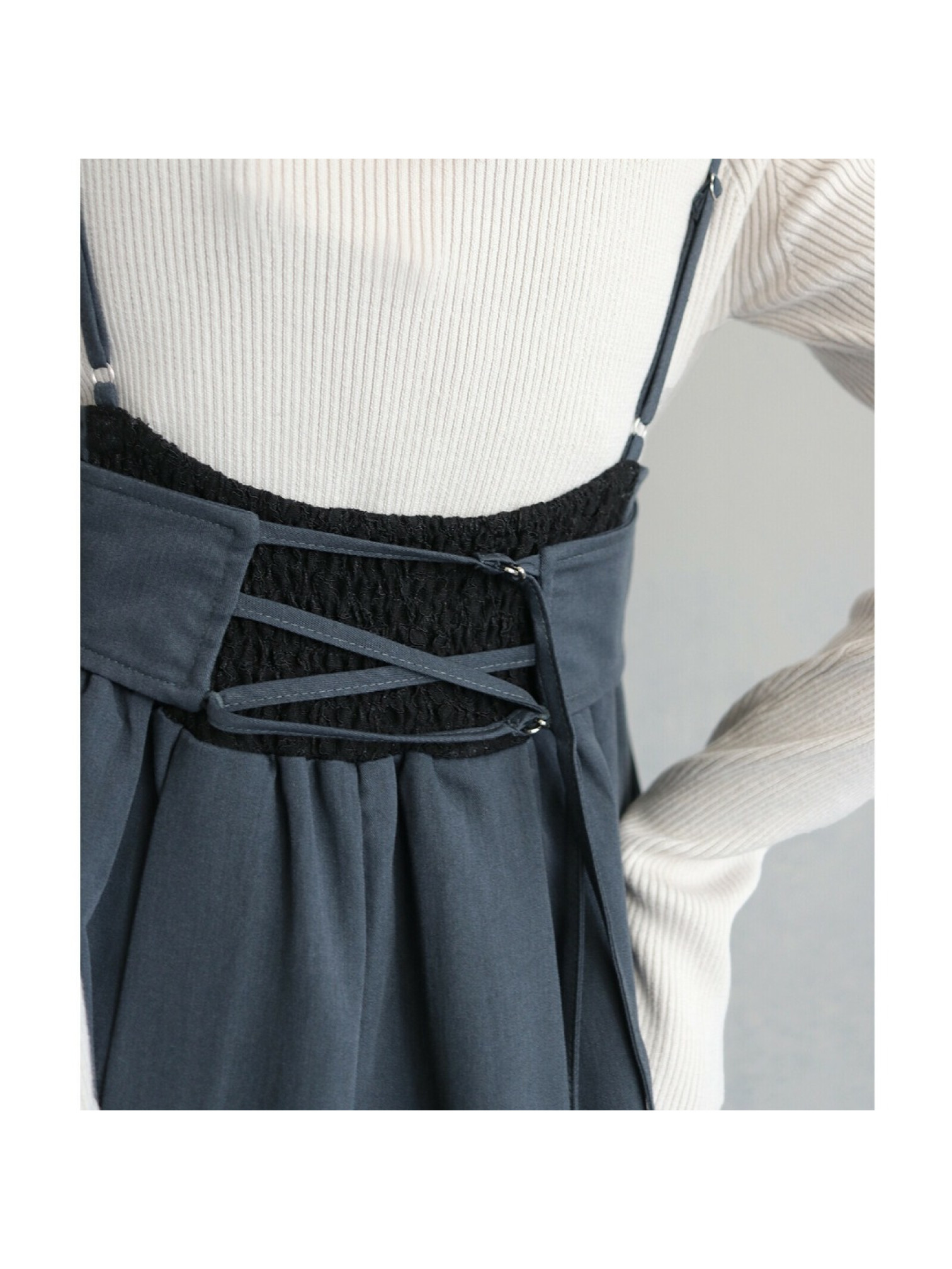 🇯🇵大人感蕾絲拼接吊帶洋裝/灰