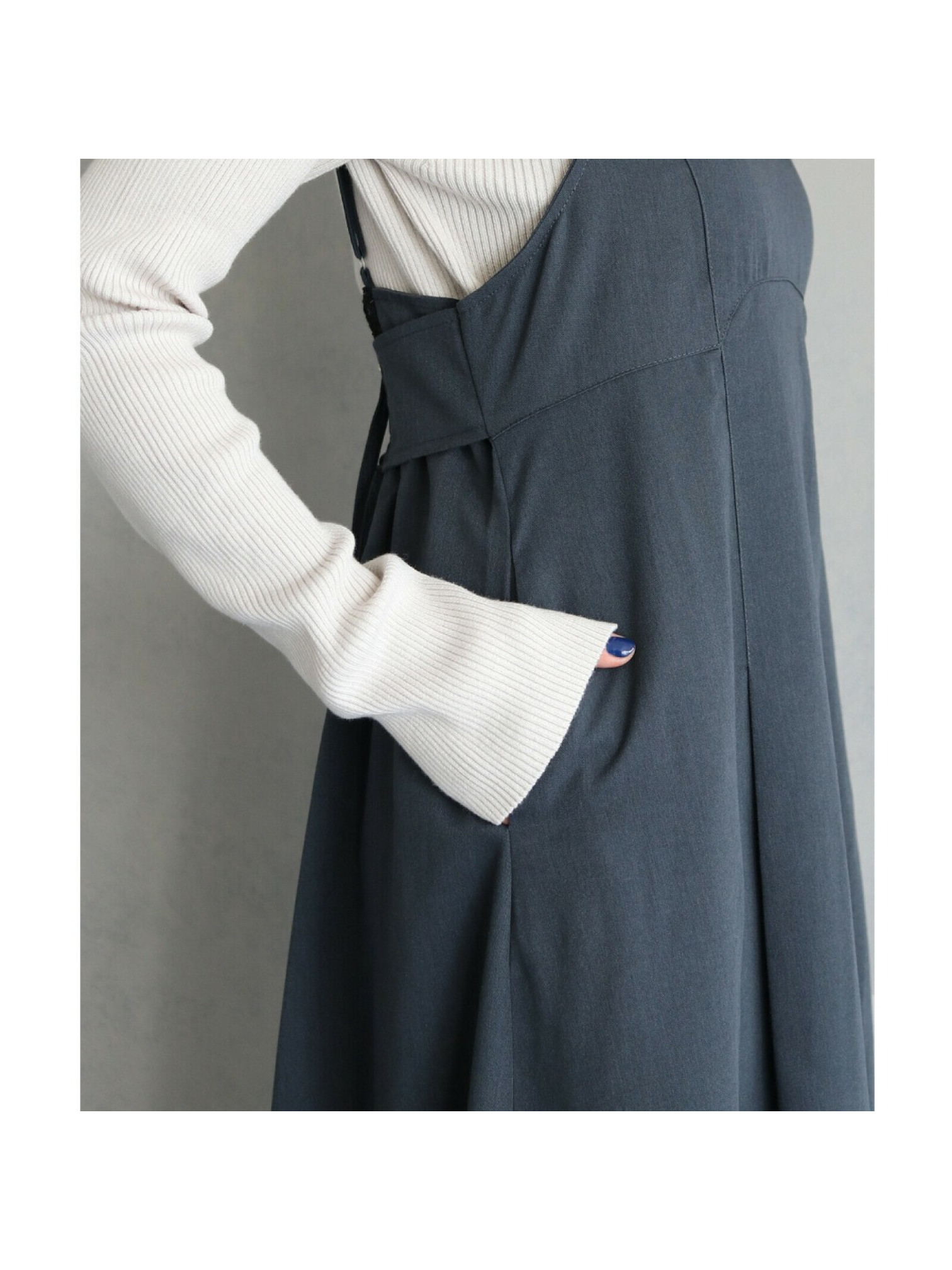 🇯🇵大人感蕾絲拼接吊帶洋裝/灰