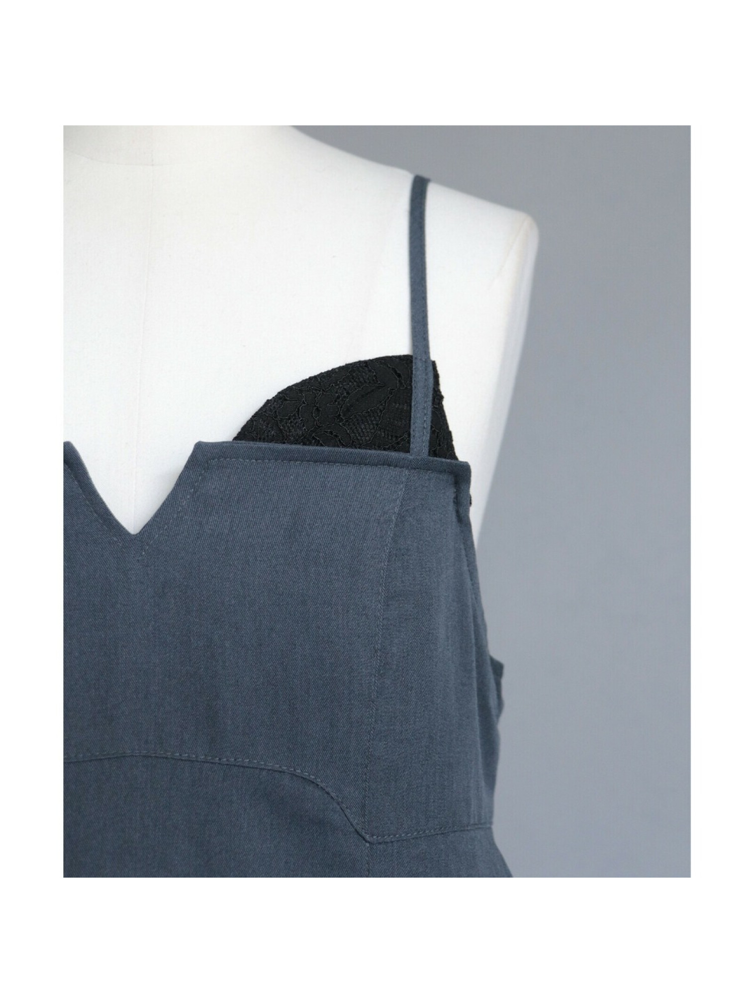 🇯🇵大人感蕾絲拼接吊帶洋裝/灰