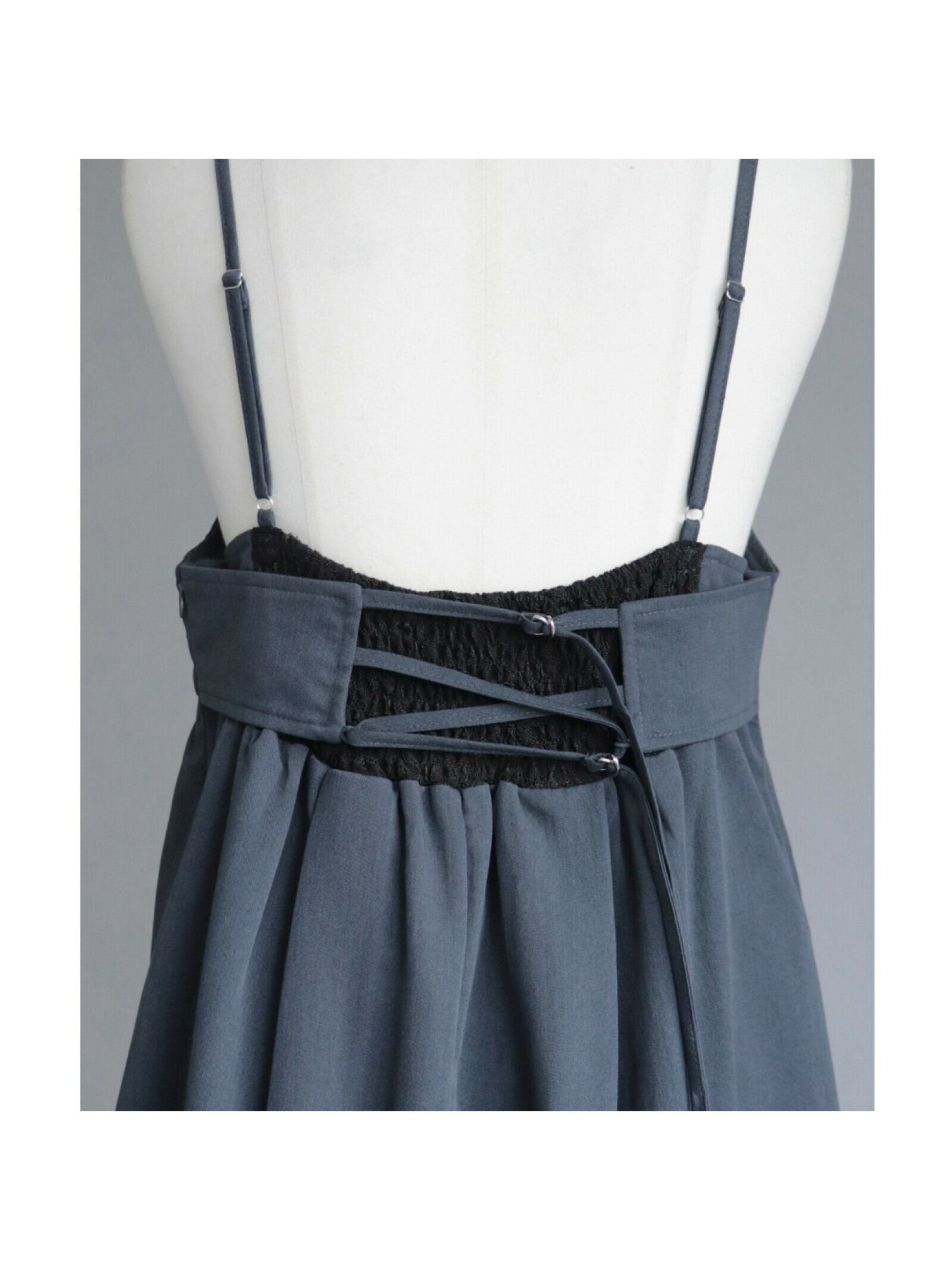 🇯🇵大人感蕾絲拼接吊帶洋裝/灰