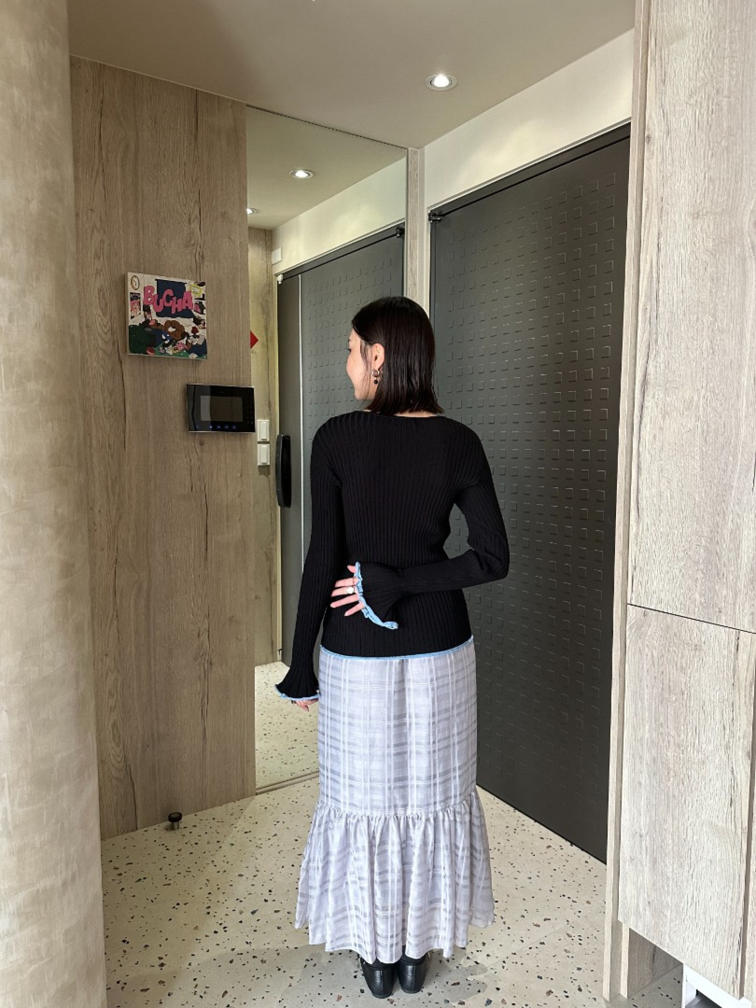 🇯🇵卡哇伊薄紗格紋魚尾裙/紫