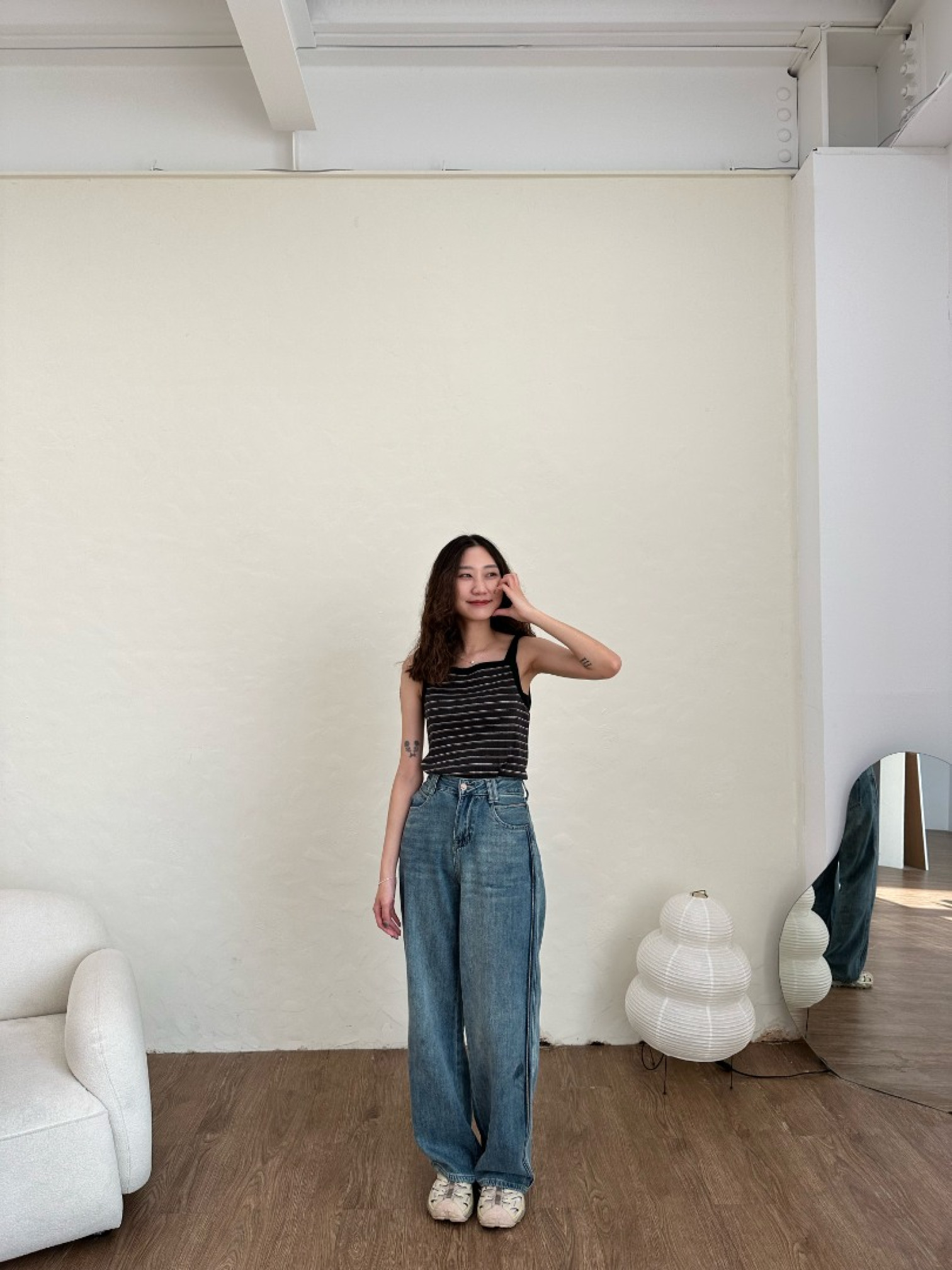 🇯🇵TWO WAY條紋背心/米&炭黑