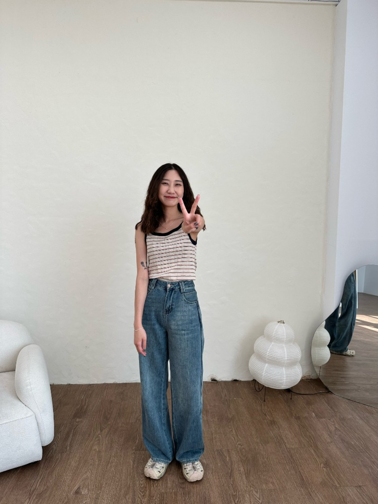 🇯🇵TWO WAY條紋背心/米&炭黑