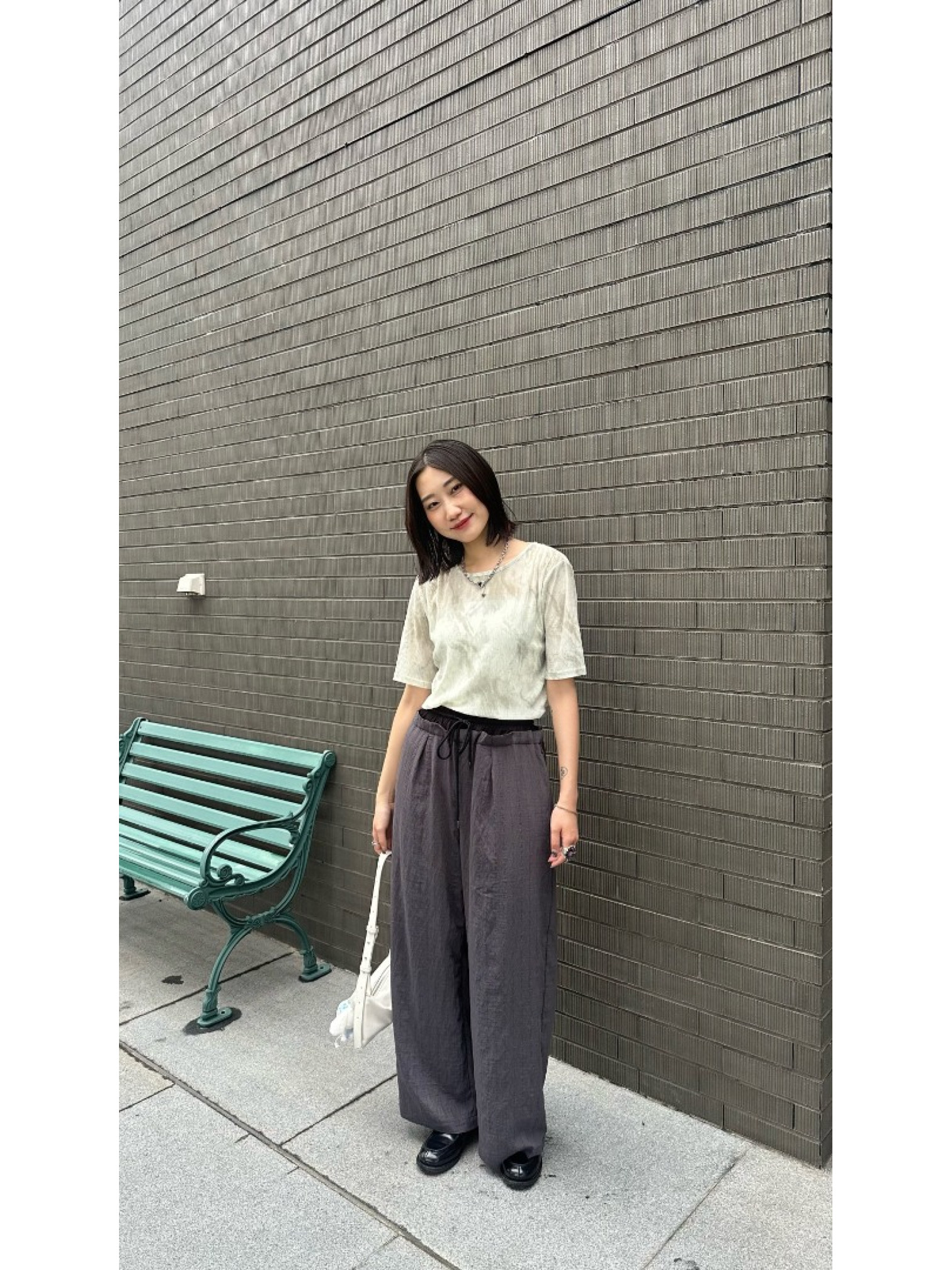 🇯🇵超舒適の渲染印花透透上衣/綠