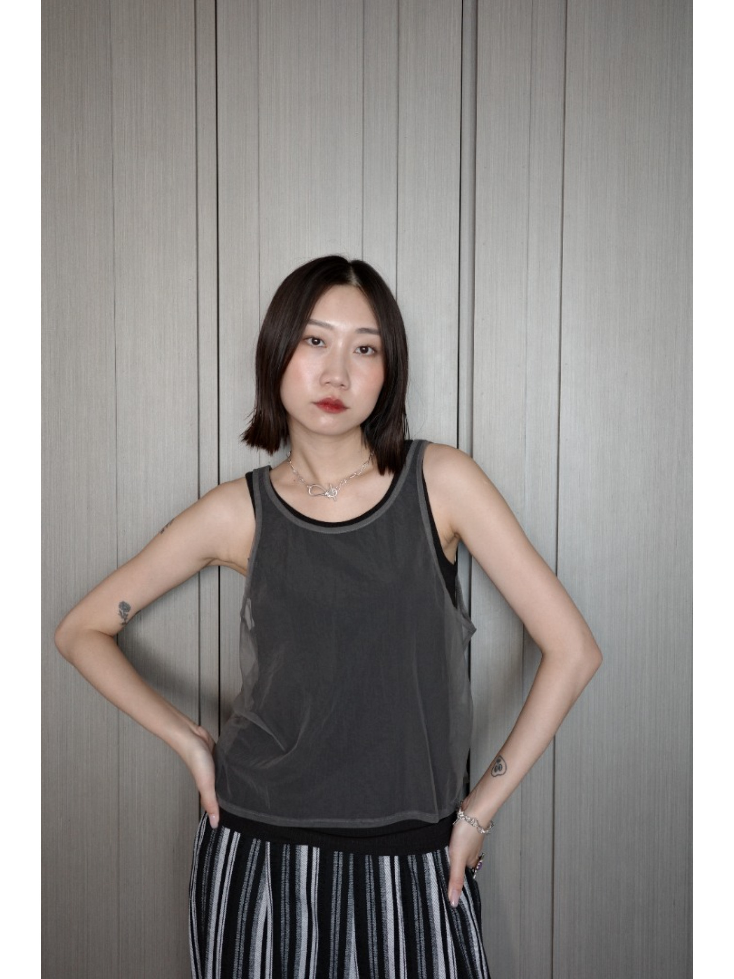 🇯🇵薄紗分層羅紋背心/三色