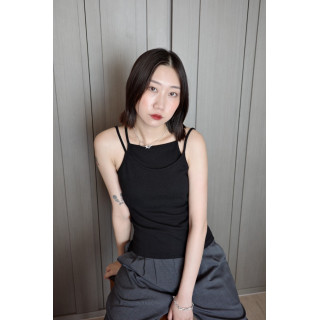 🇯🇵假兩件雙層細肩BRA TOP/兩色