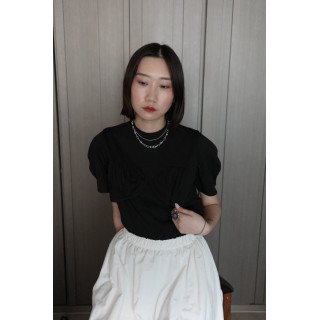 🇯🇵胸前造型公主袖純棉上衣/三色