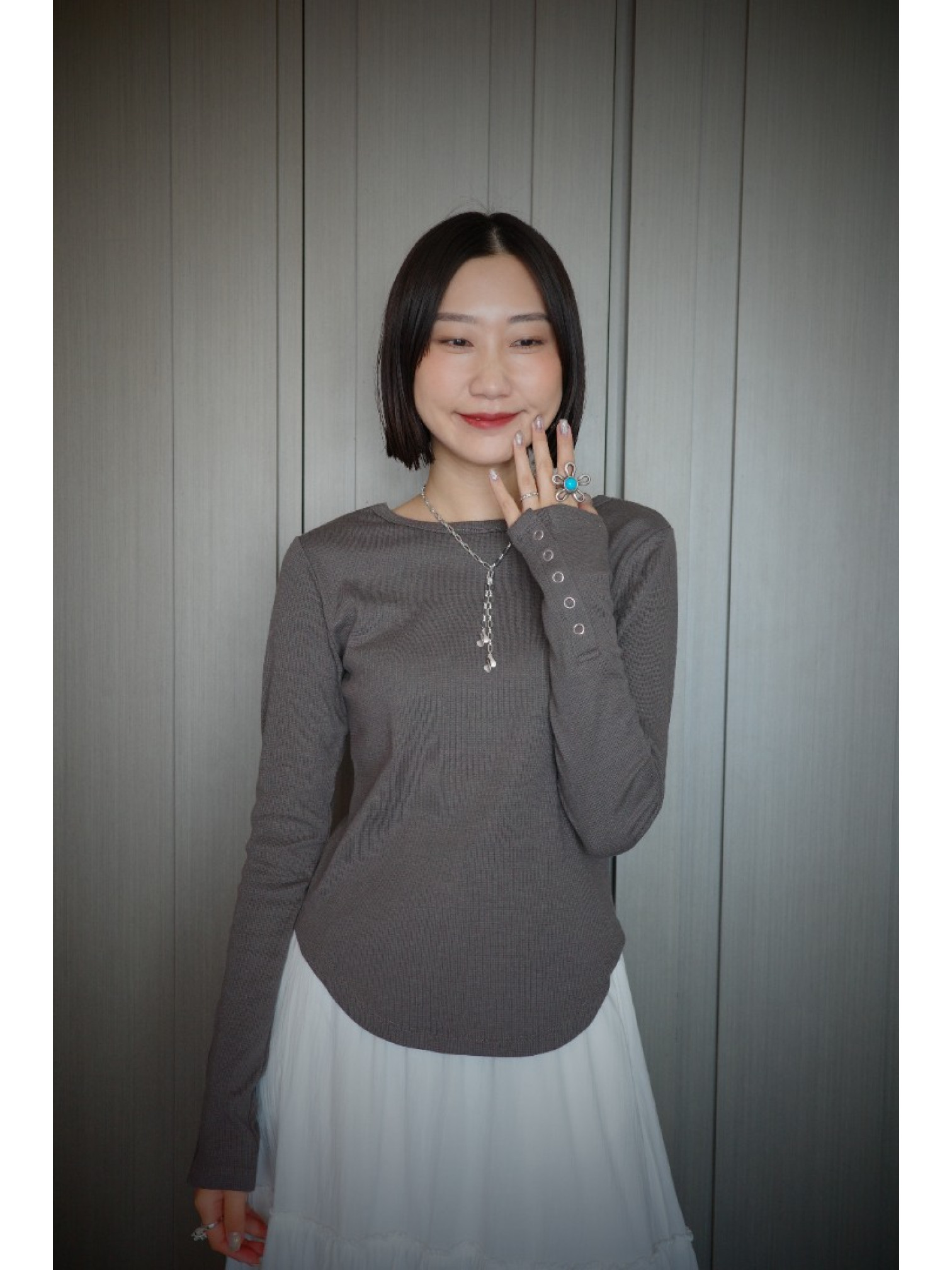 🇯🇵銀扣羅紋上衣/三色