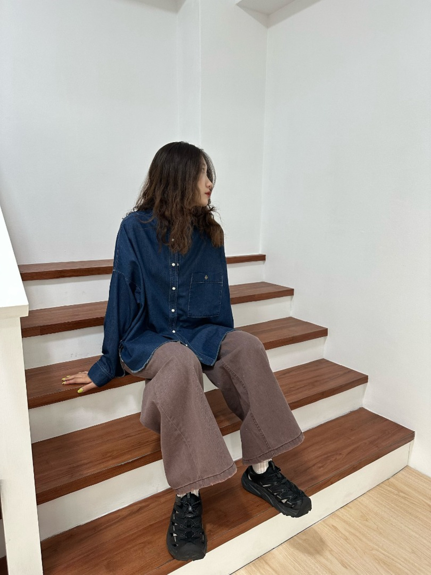 🇯🇵中山領牛仔襯衫外套/牛仔色