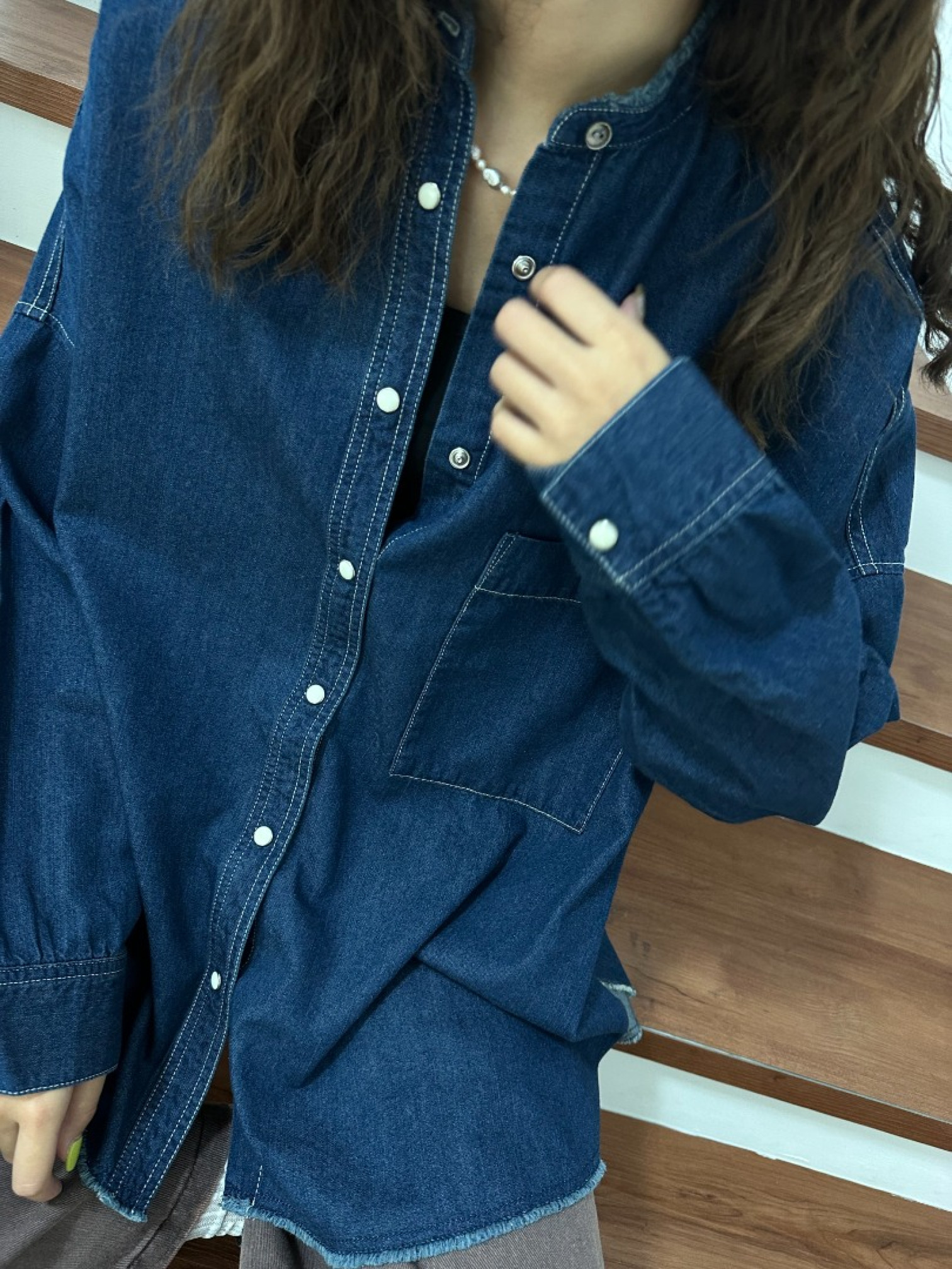 🇯🇵中山領牛仔襯衫外套/牛仔色