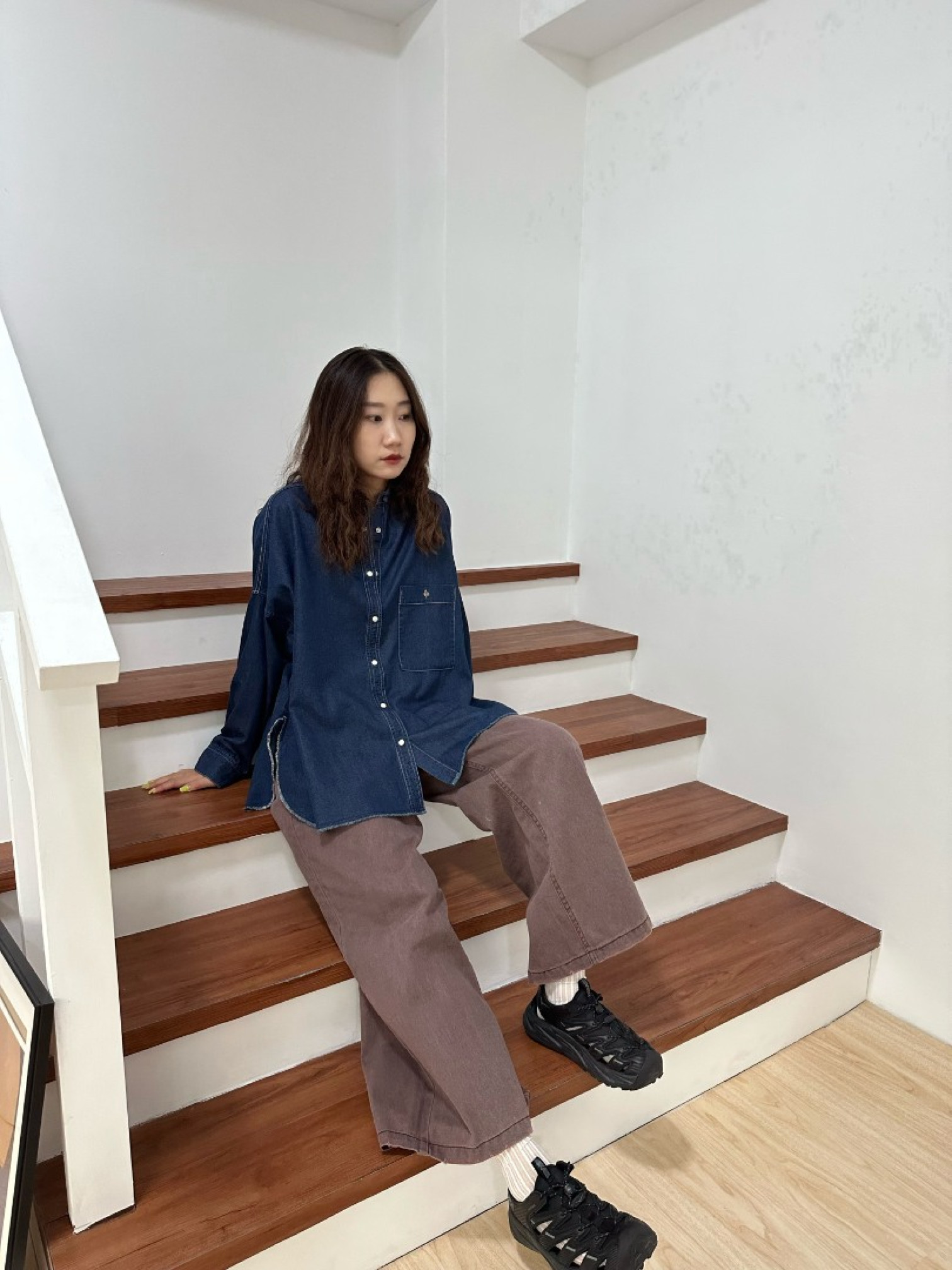 🇯🇵中山領牛仔襯衫外套/牛仔色