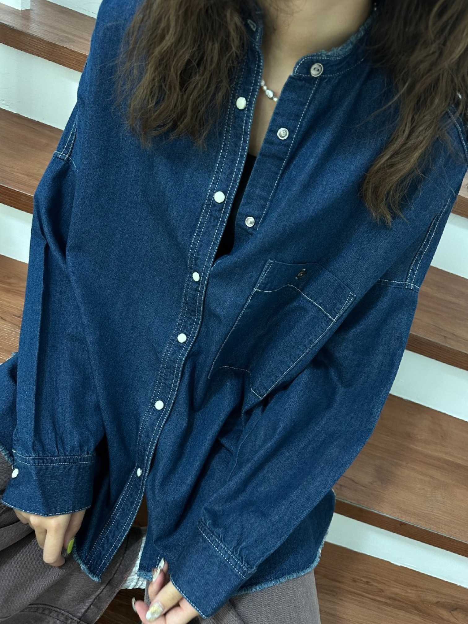 🇯🇵中山領牛仔襯衫外套/牛仔色