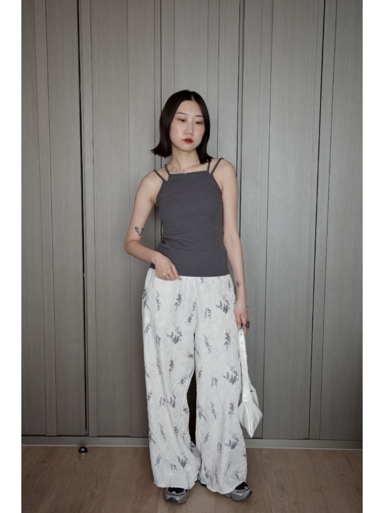 🇯🇵假兩件雙層細肩BRA TOP/兩色